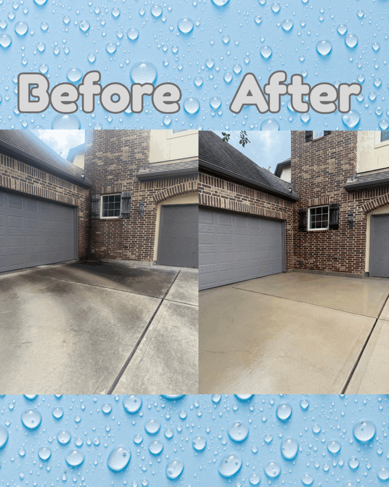 pressure washing driveway and brick in sugar land texas